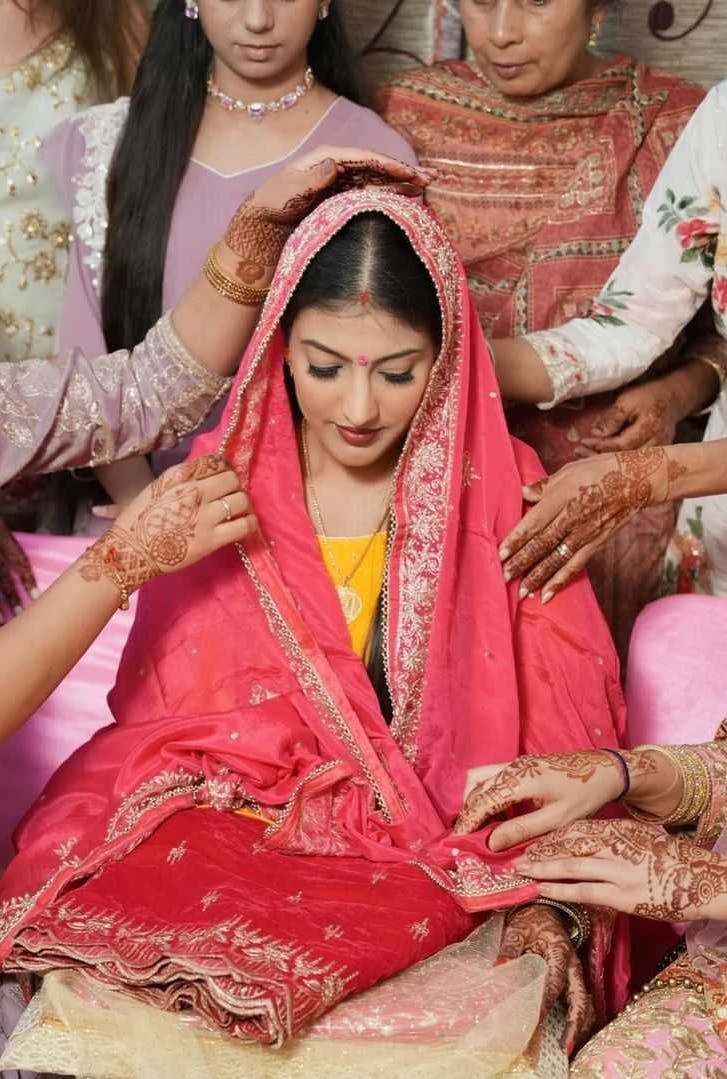 Chunni ceremony of a Punjabi bride