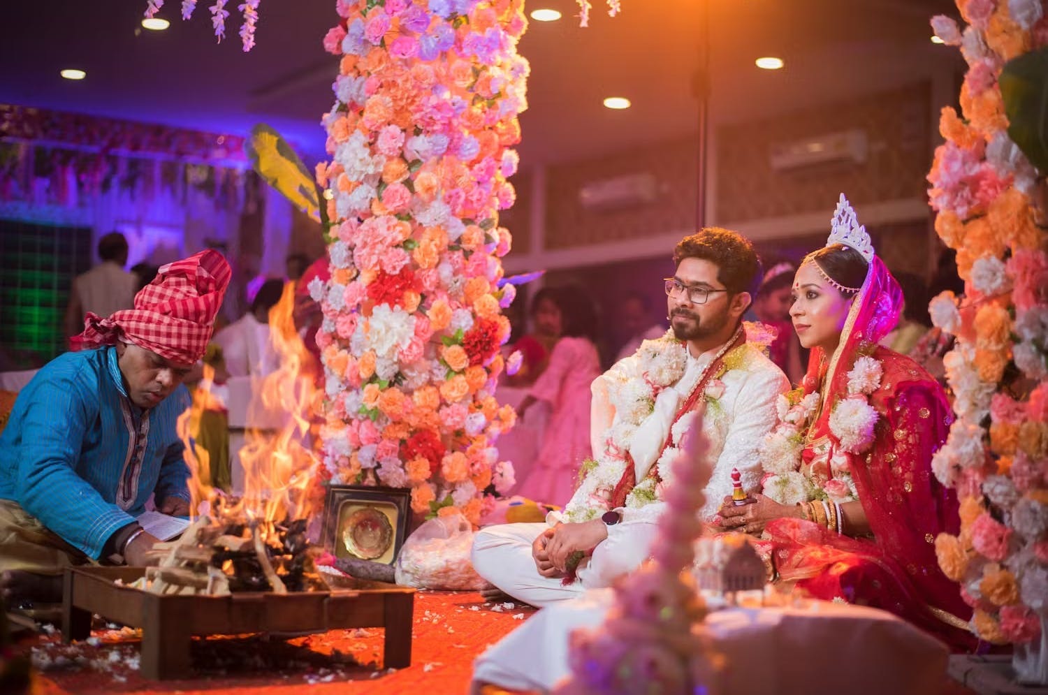 Wedding rituals of Bengali bride and groom 
