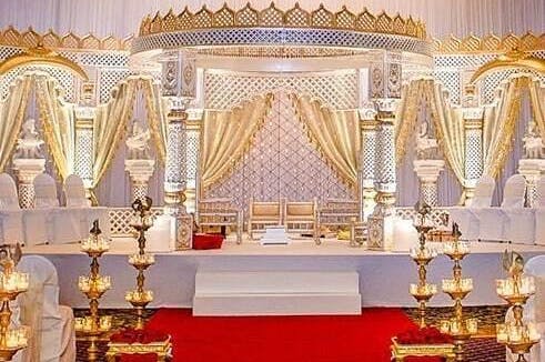 A Royal And Chique Golden And White Stage