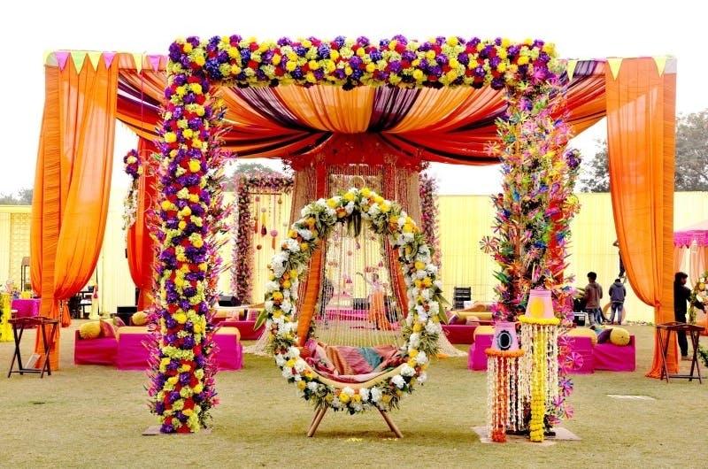 Jhoola Themed Wedding Stage Design