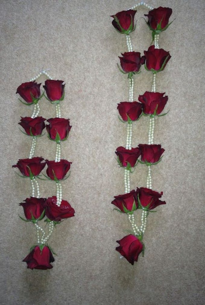 Beads And Roses Varmala Designs