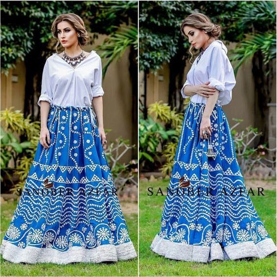 Boho Outfit Of Lehenga Paired With Shirts