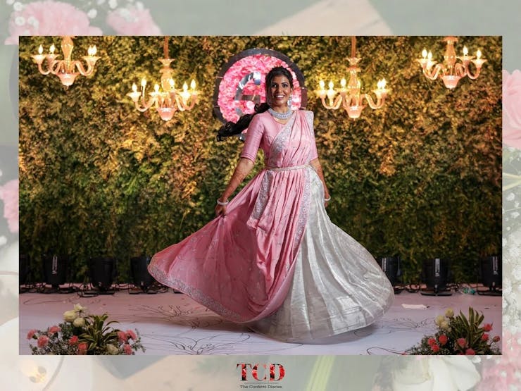 Double saree lehenga