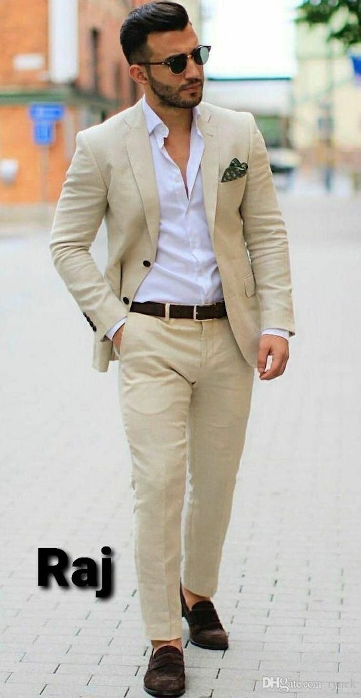 beige suit