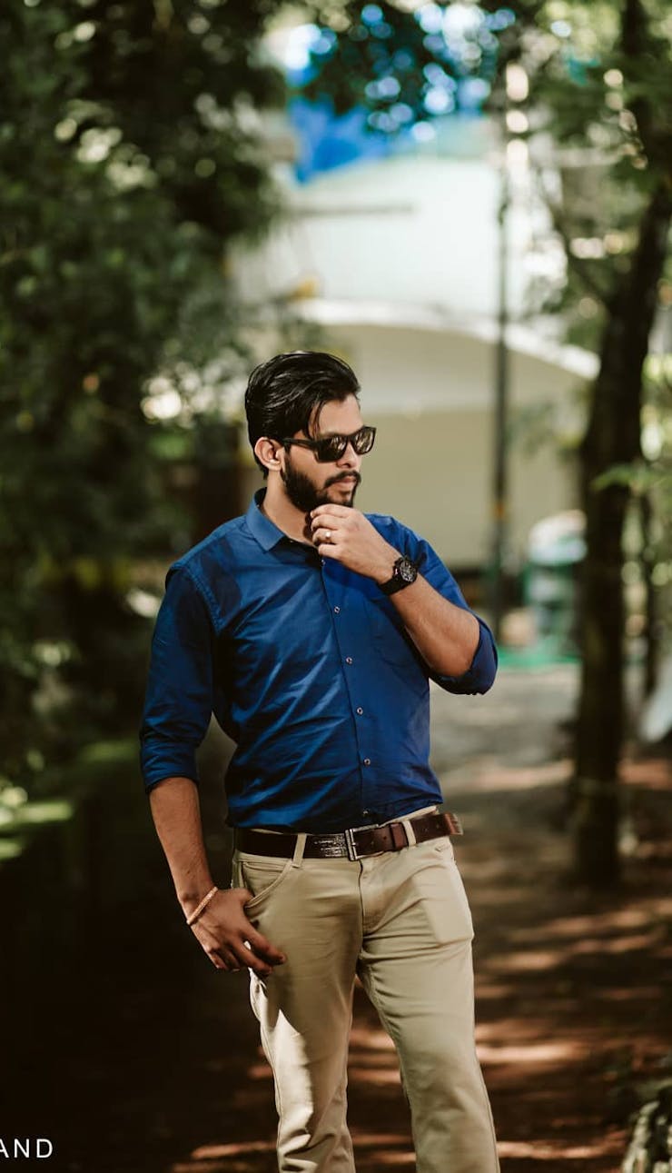 Blue shirt look