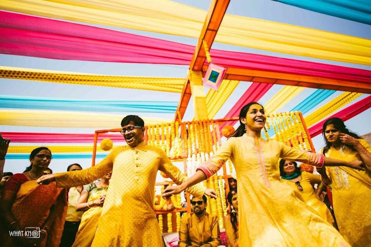 Dance in Haldi celebration