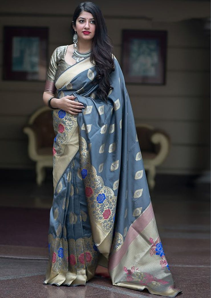 Grey saree
