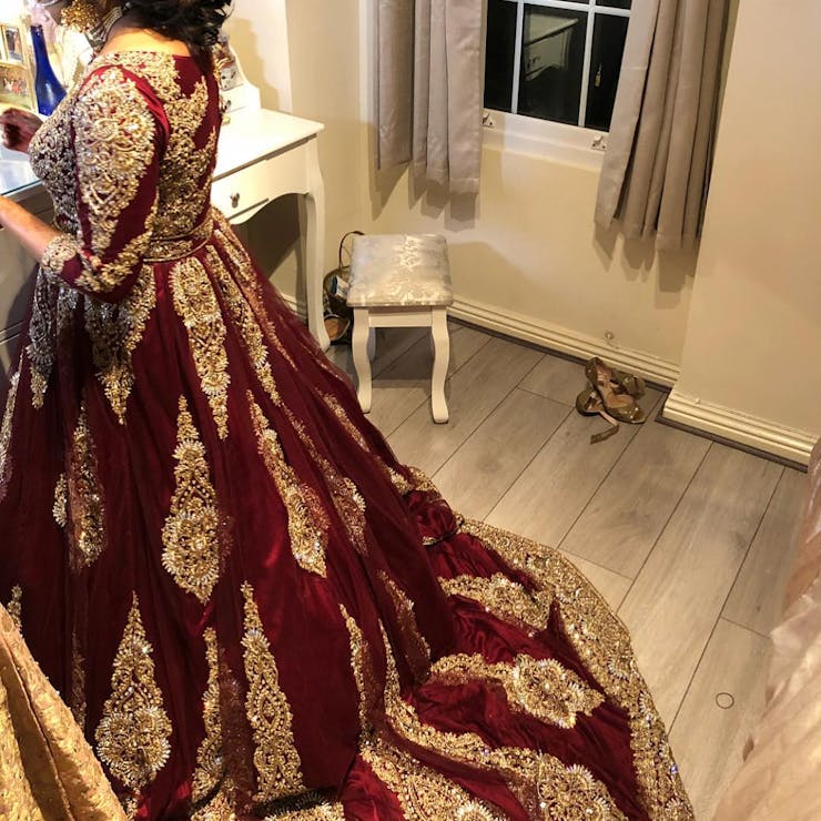 Maroon gown