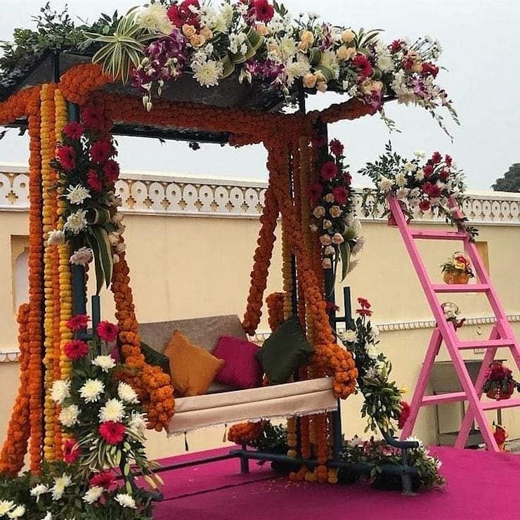 modern style wedding mandap