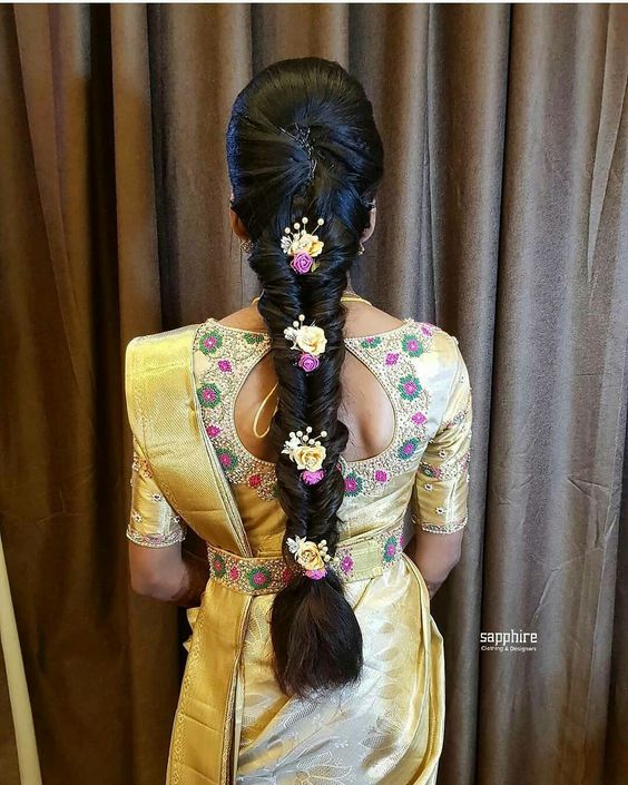 Amazing Hair Style for baby Shower function  Easy method poojadai Hair  Style   YouTube