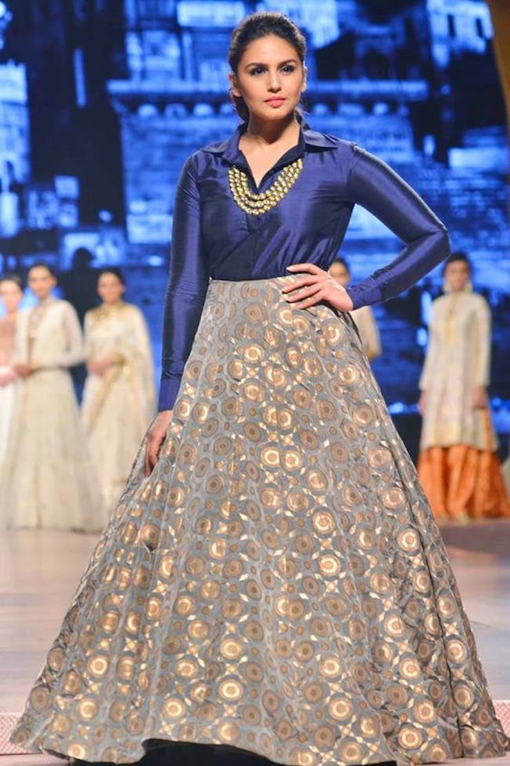Modern Shirt with lehenga Design
