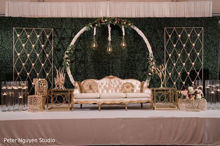 green wedding mandap
