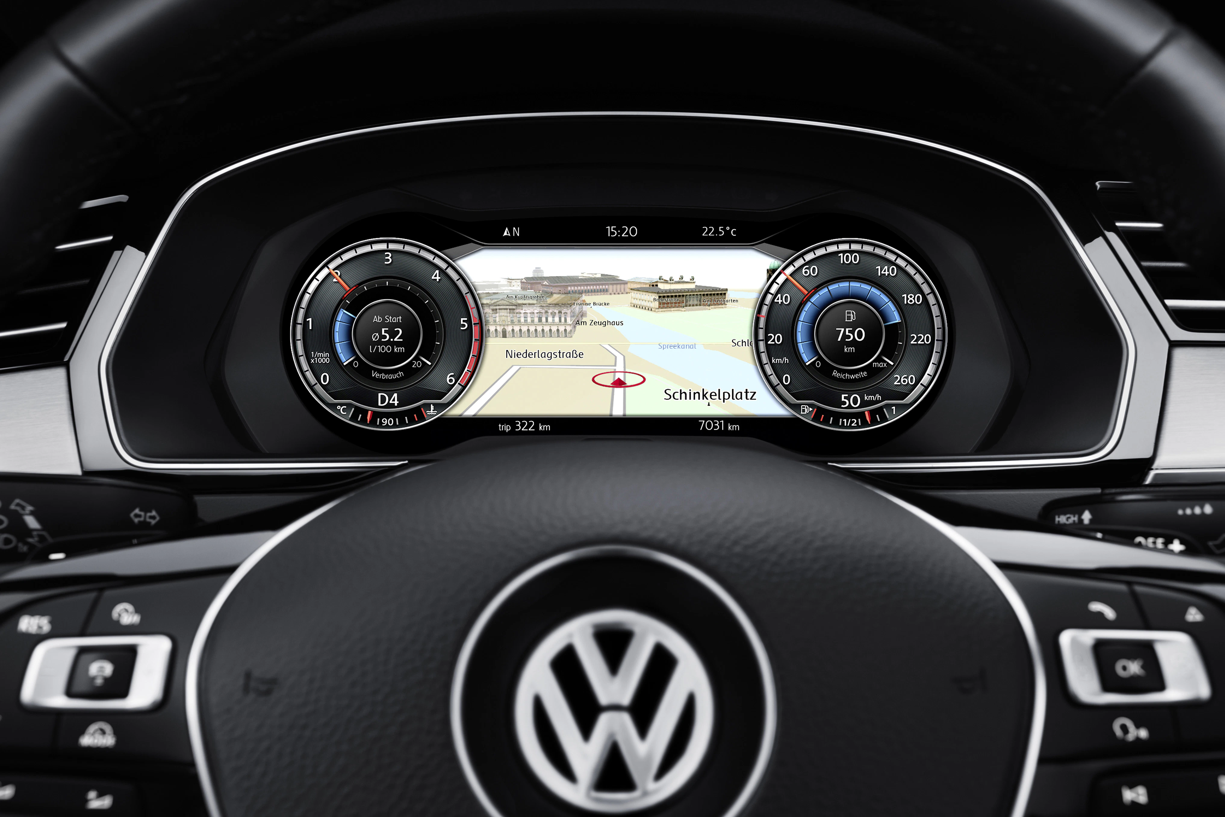 VW Passat B8 Variant Innenansicht Digitaltacho