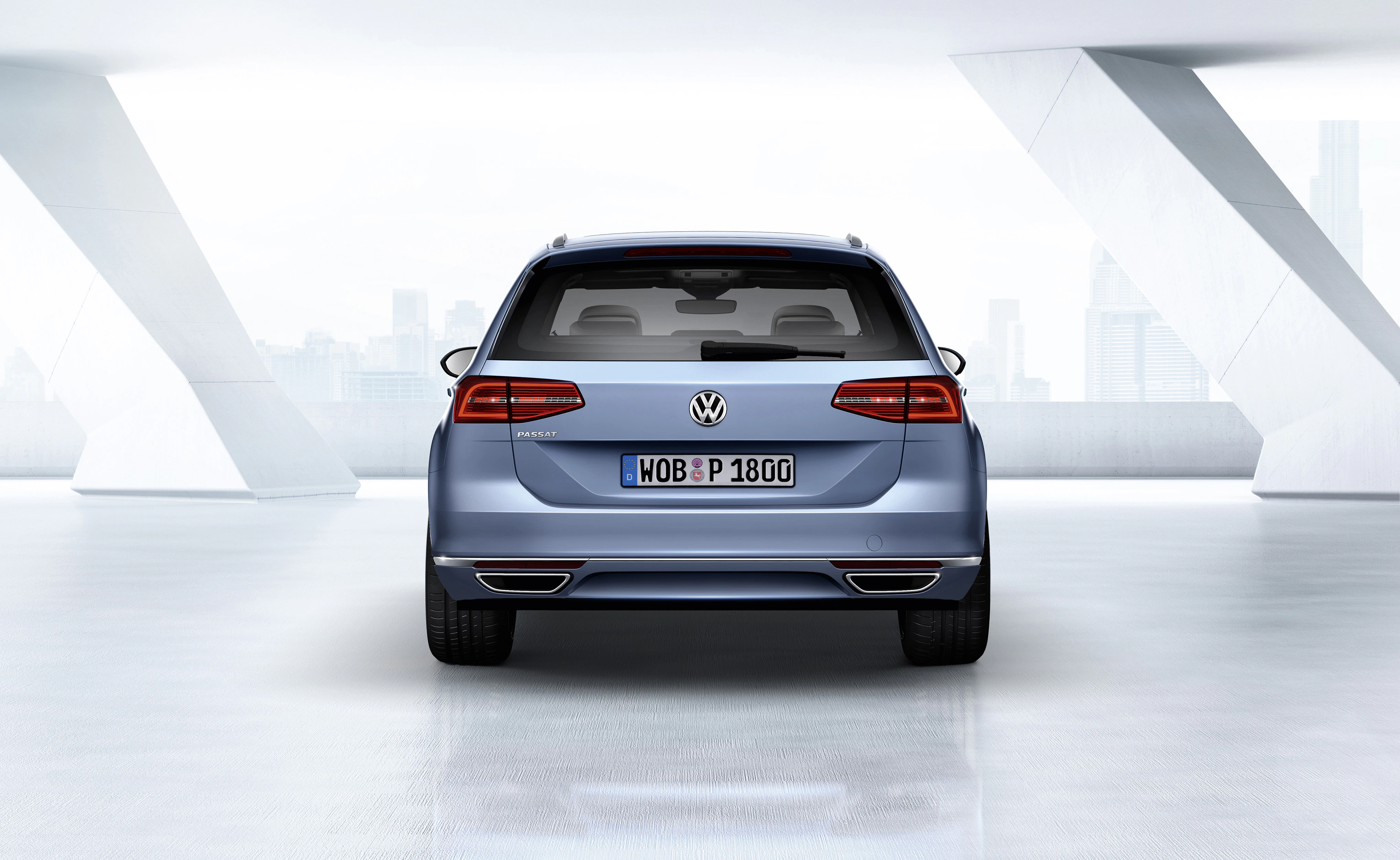 VW Passat B8 Variant Aussenansicht Heck statisch blau