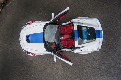 Chevrolet Corvette Grand Sport Cabrio Aussenansicht Draufsicht weiss