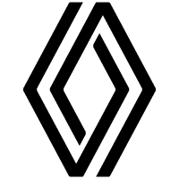 Schwarzes Renault-Logo mit stilisiertem, geometrischem Rautenmuster auf transparentem Hintergrund.