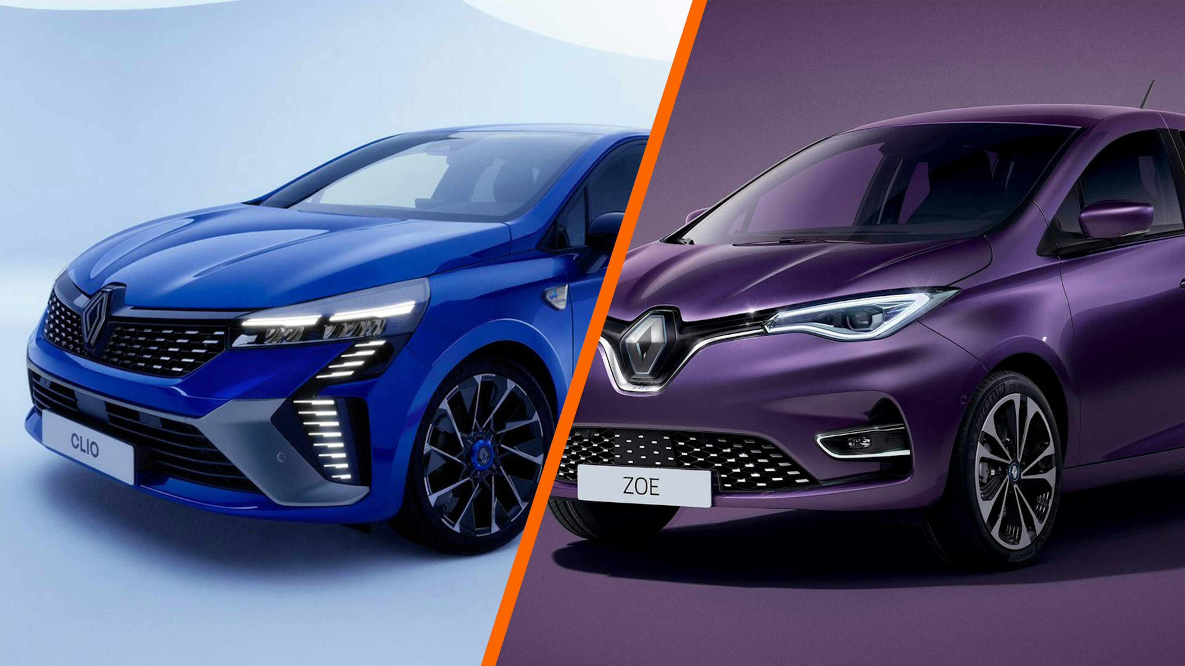 Renault Clio und Renault Zoe als Bildmontage