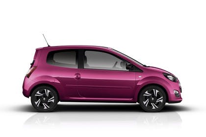 Renault Twingo N Facelift Dreitürer Aussenansicht Seite statisch Studio violett