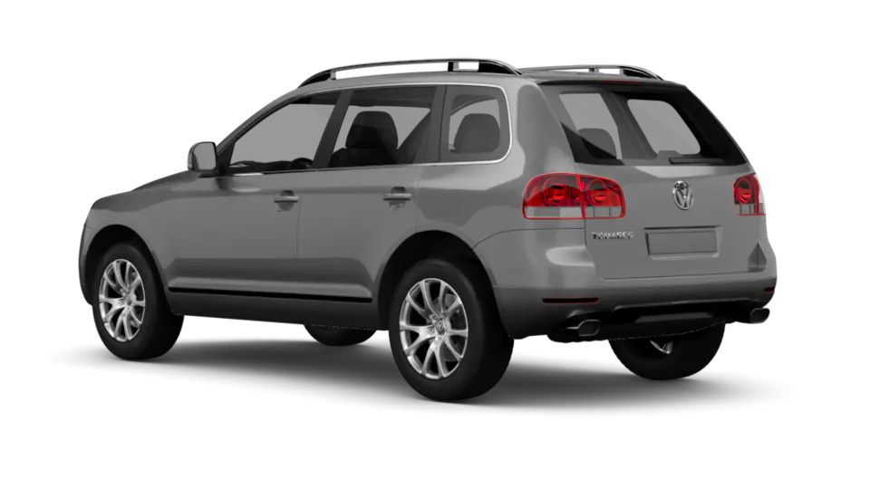 Freisteller eines VW Touareg (7L) in Atacamagrau Metallic - Ansicht Schräg hinten