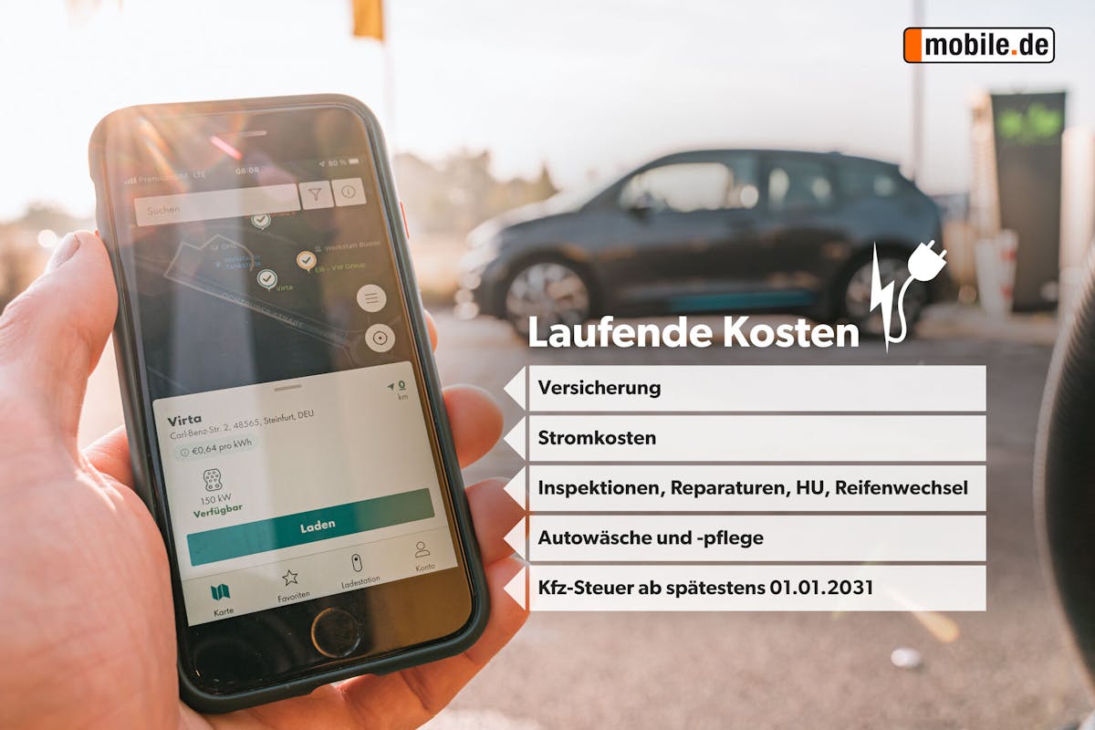 Eine Grafik, welche die laufenden Kosten von E-Autos aufzeigt.