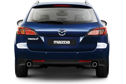 Mazda 6 Kombi GH Studio Aussenansicht Heck statisch blau