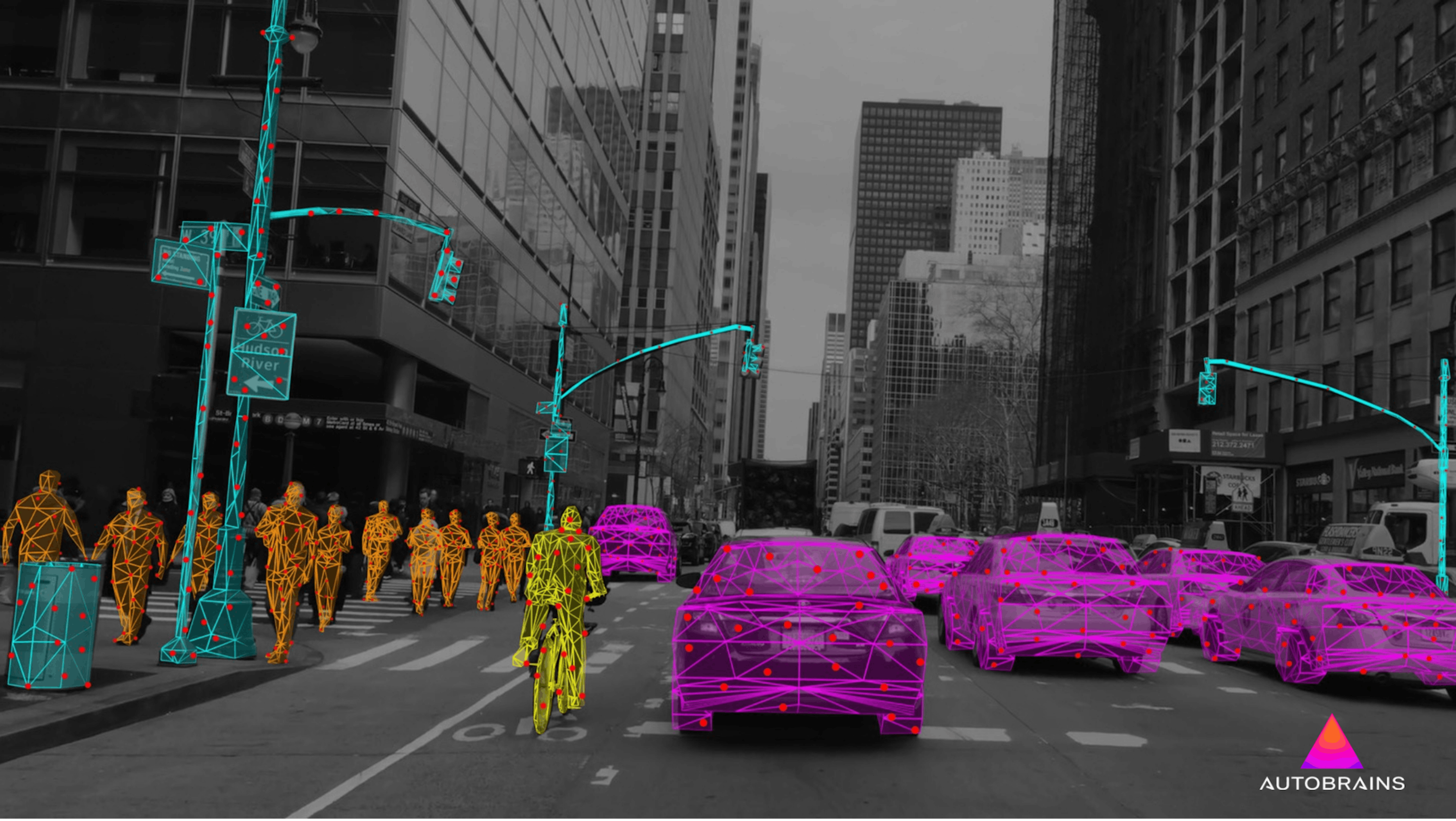 Visualisierung der Funktionsweise der Umgehbungserkennung einer KI 