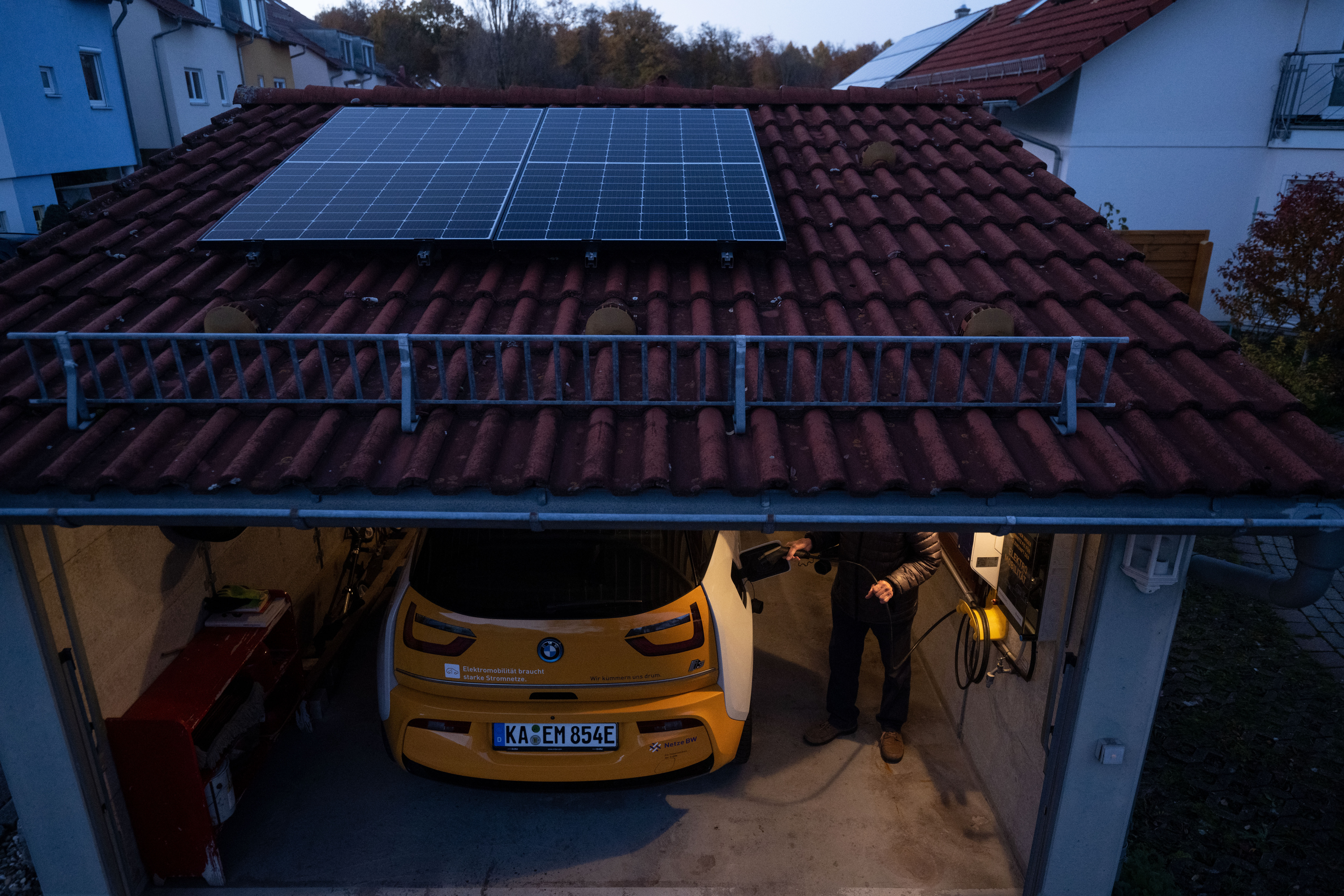 A photovoltaic system on a carport.