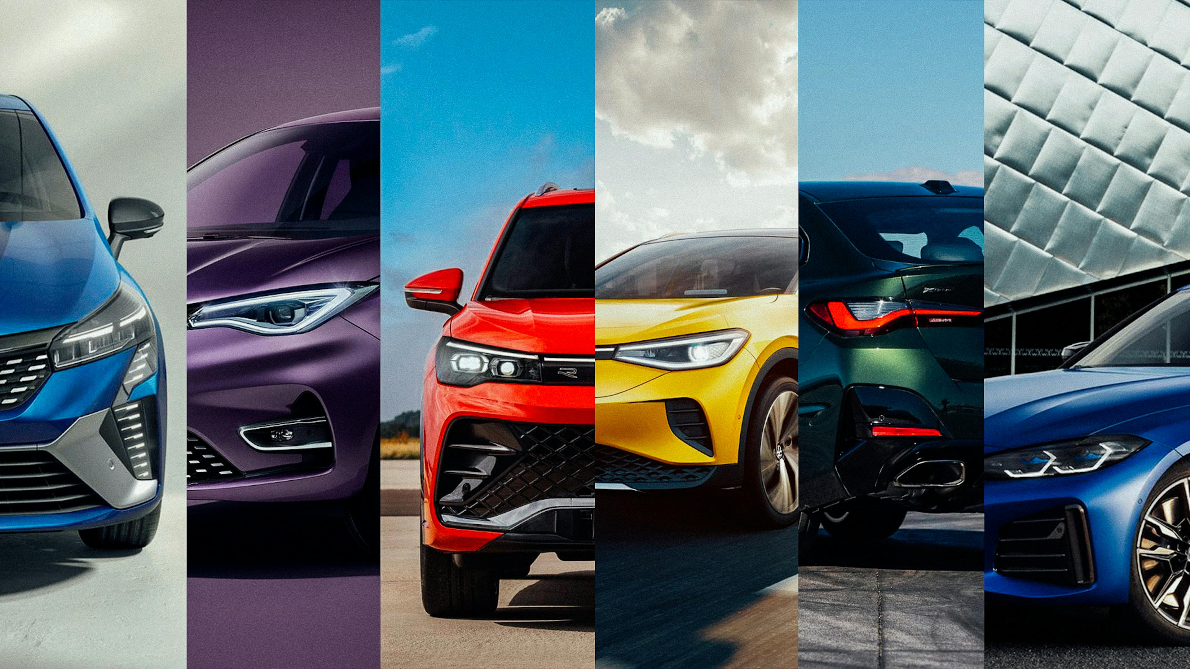 Bildmontage mit mehreren E-Autos