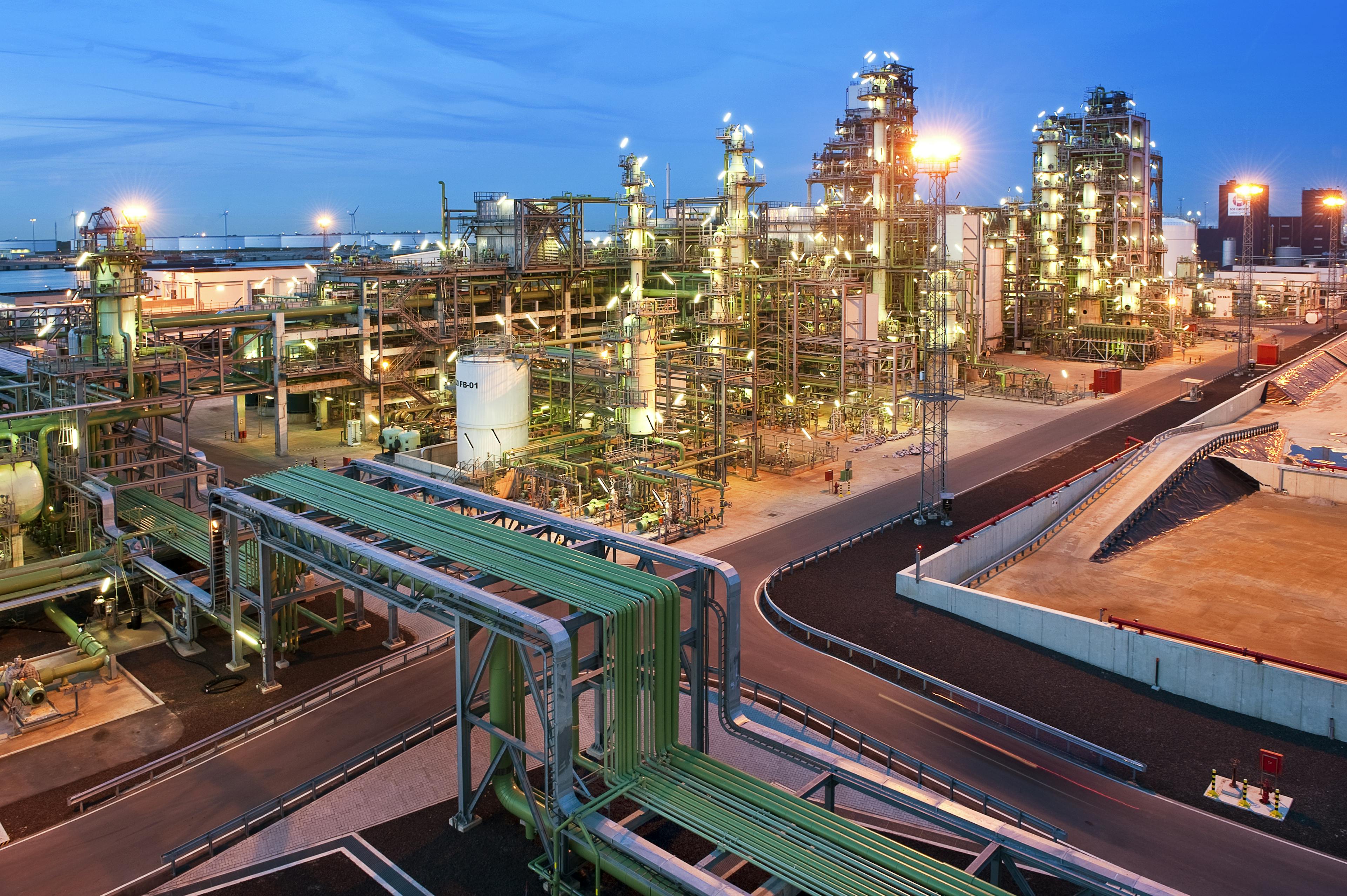 An oil refinery in the port of Rotterdam.