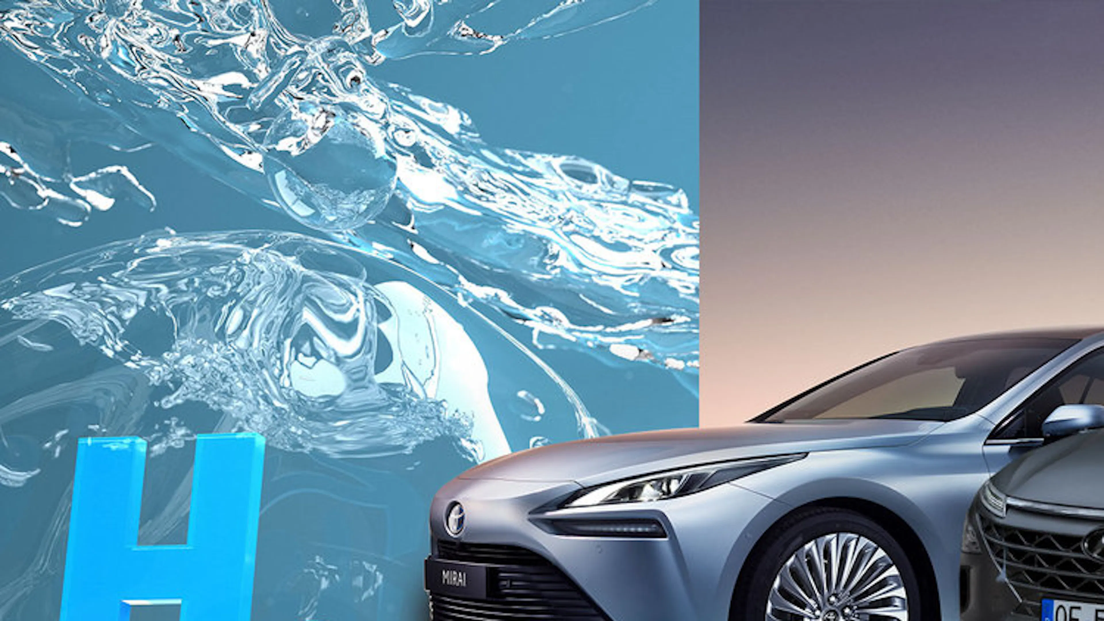 Hyundai Nexo und Toyota Mirai als Bildmontage