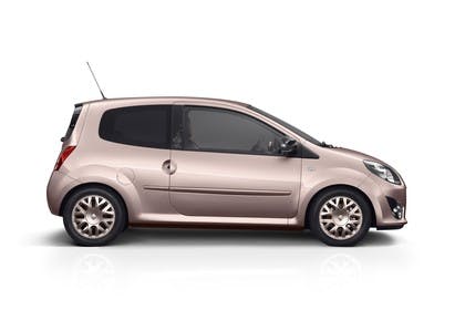 Renault Twingo N Dreitürer Aussenansicht Seite statisch Studio pink