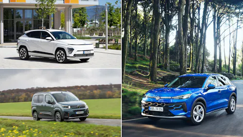 Drei Autos mit hohem Einstieg u. a. für Senioren: VW T-Roc, Citroen Berlingo und Hyundai Kona.