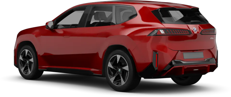 Freisteller eines BMW iX3 (NA5) in Fire Red Metallic - Ansicht schräg hinten