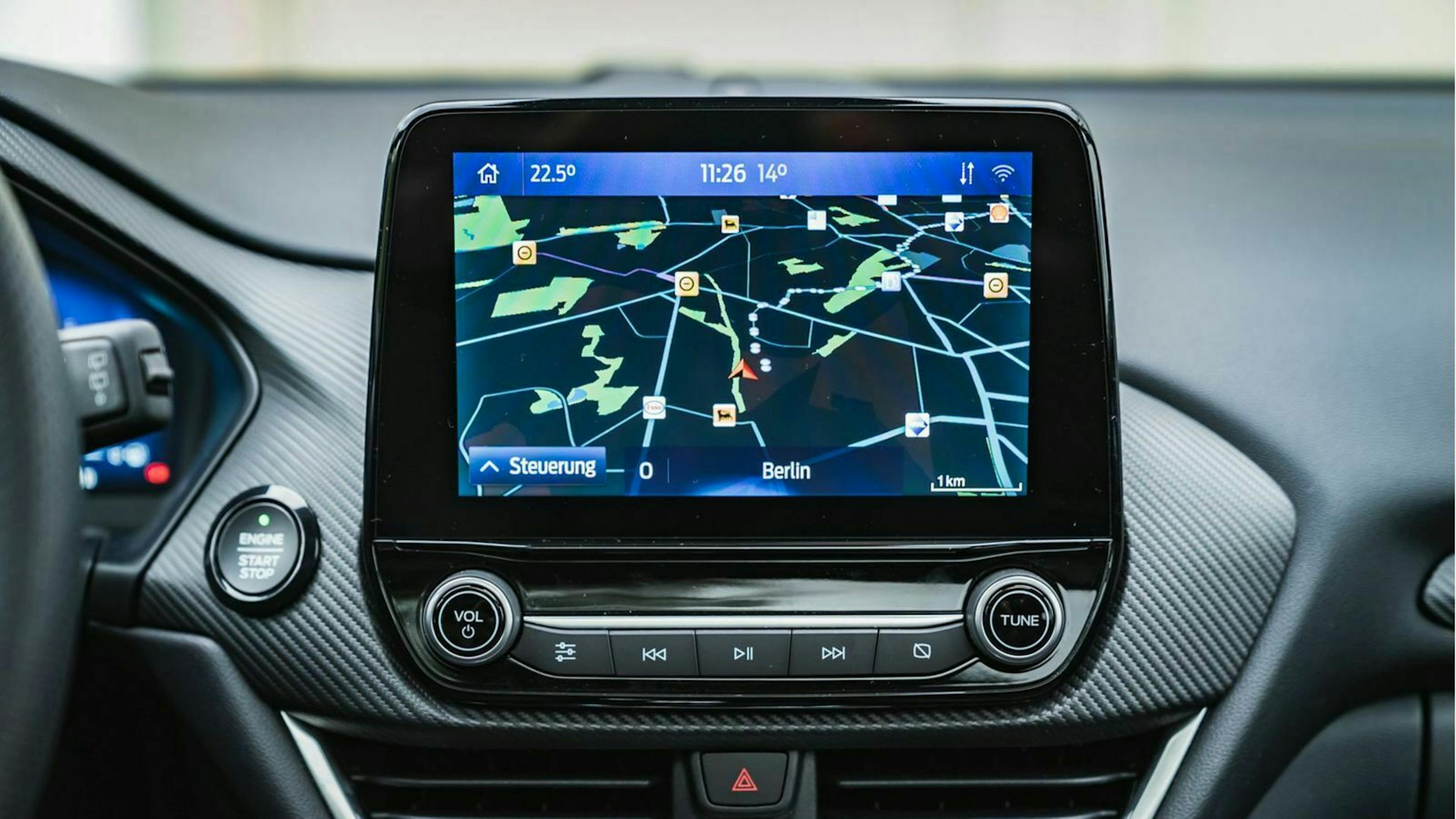 Zu sehen ist der Infotainmentbildschirm des Ford Puma