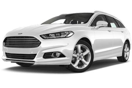 Weißer Kombi, Frontansicht, SUV-ähnliches Design, markanter Kühlergrill, sportliche Felgen, glänzende Oberflächen.