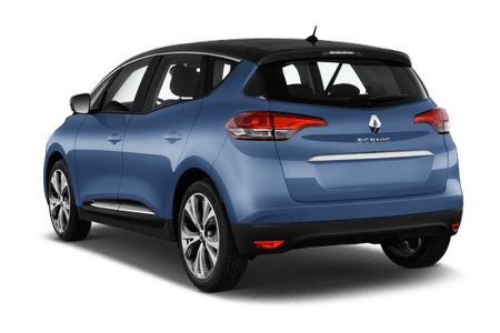 Blauer SUV mit moderner Karosserie und stilvollen Rückleuchten. Rückansicht eines Autos auf weißem Hintergrund.