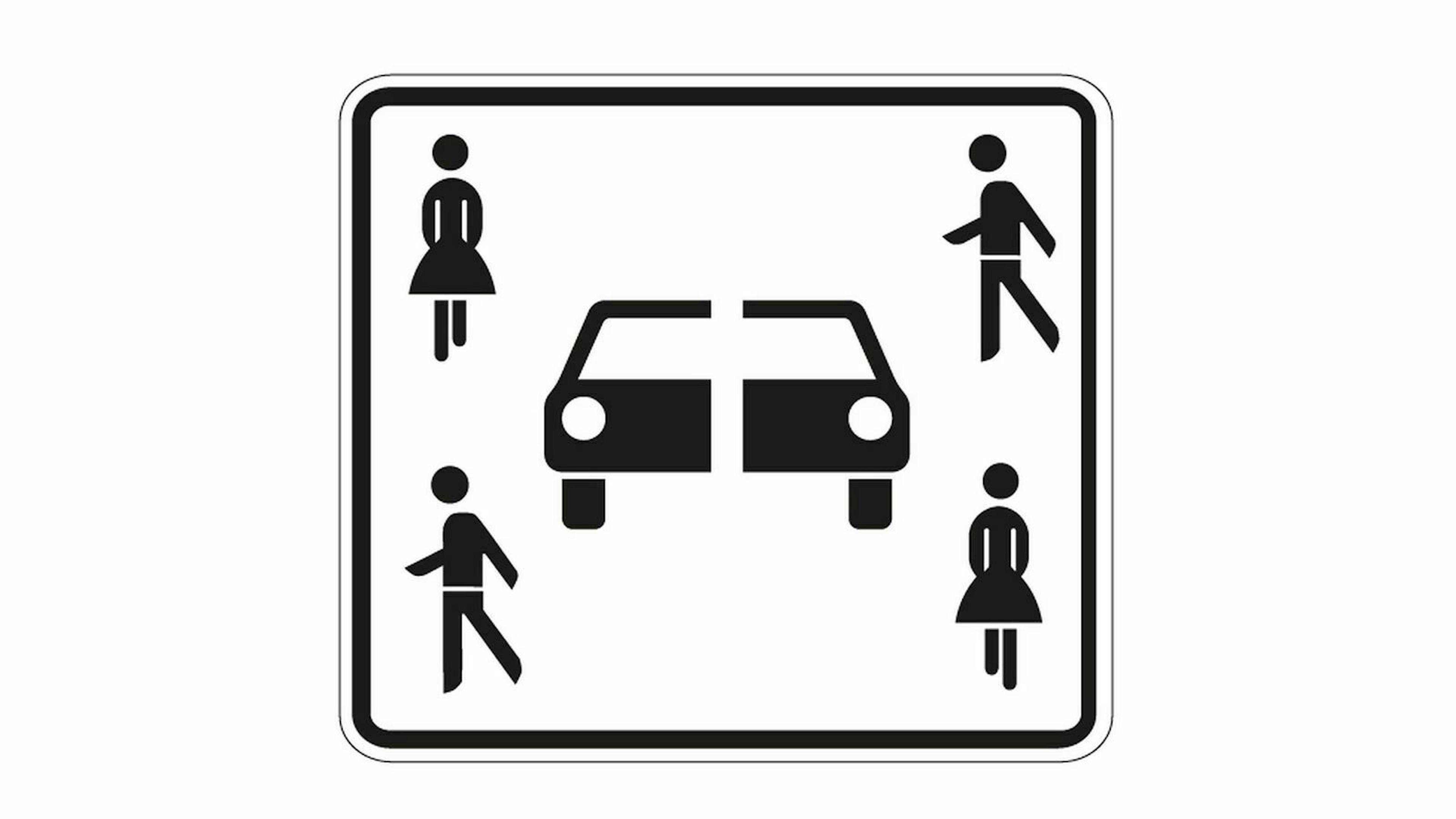 Zu sehen ist ein Verkehrsschild, gültig ab 2020. Es markiert Parkflächen für Car-Sharing-Fahrzeuge