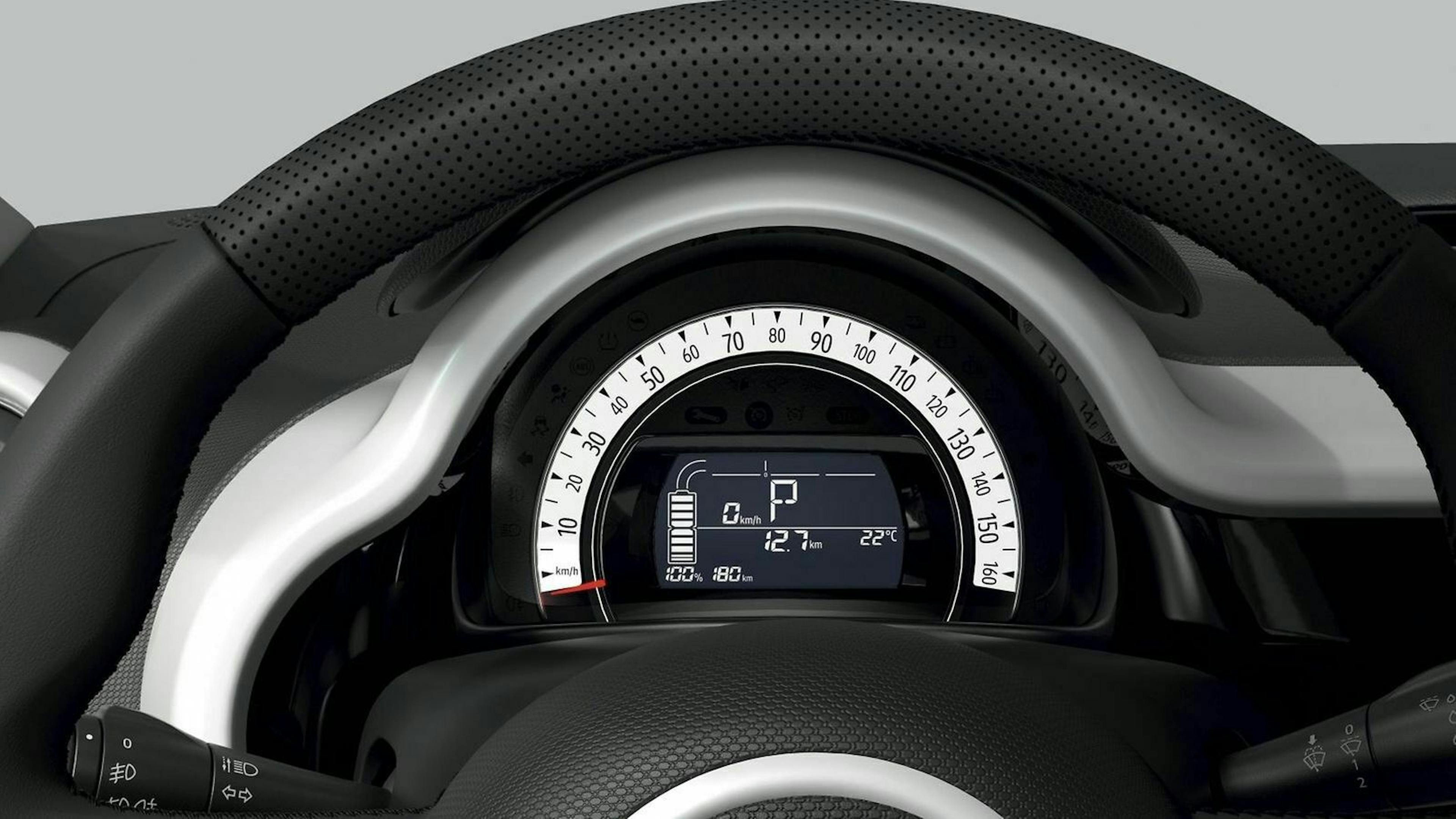 Ansicht der Instrumente im Renault Twingo Z.E. 