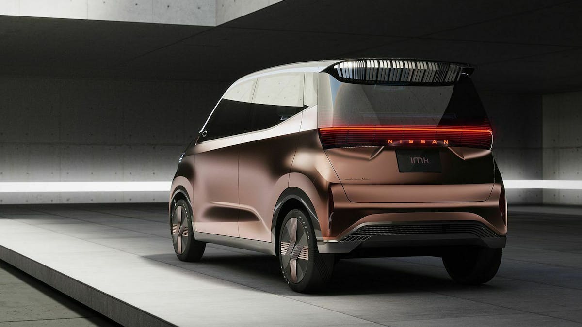 Die Studie Nissan iMk fährt elektrisch, misst 3,43 Meter und bietet Platz für vier Personen - ein typisches Kei-Car