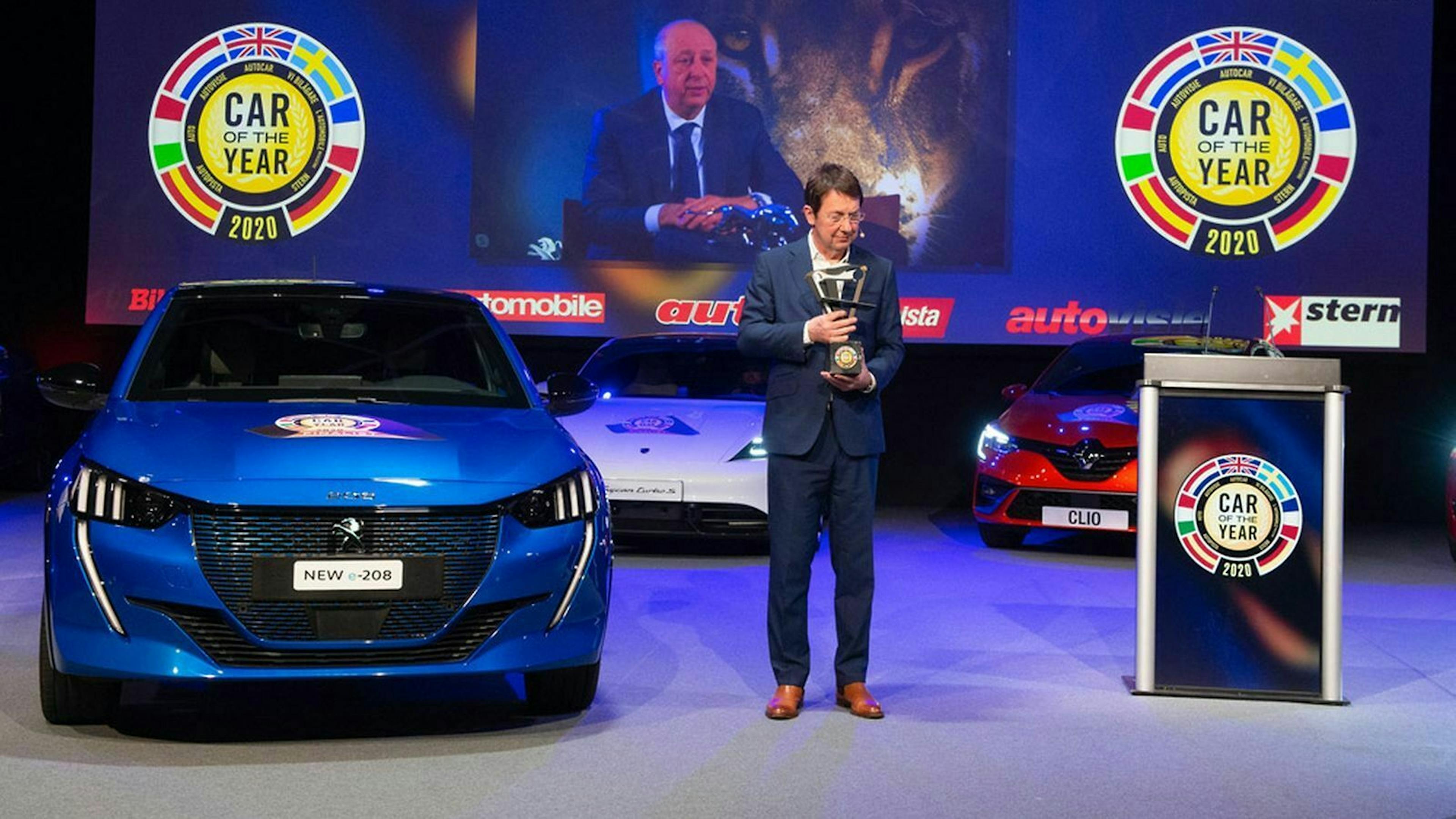 Zu sehen ist der Peugeot 208 als Gewinner der Preisverleihung 