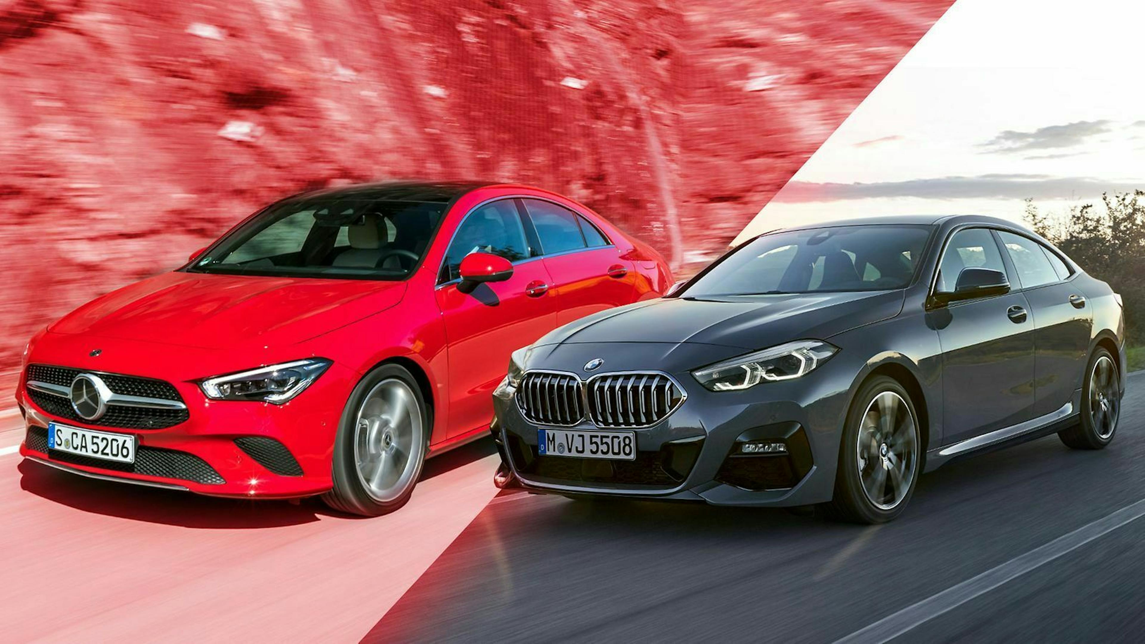 Keine leichte Entscheidung: Der BMW 2er Gran Coupé F44 und der Mercedes CLA 118 im Vergleichstest bei mobile.de