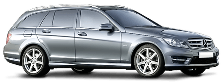 Silberner Kombi mit fünf Türen, sportlichem Design und Dachreling. Frontscheinwerfer und Leichtmetallfelgen sind sichtbar.