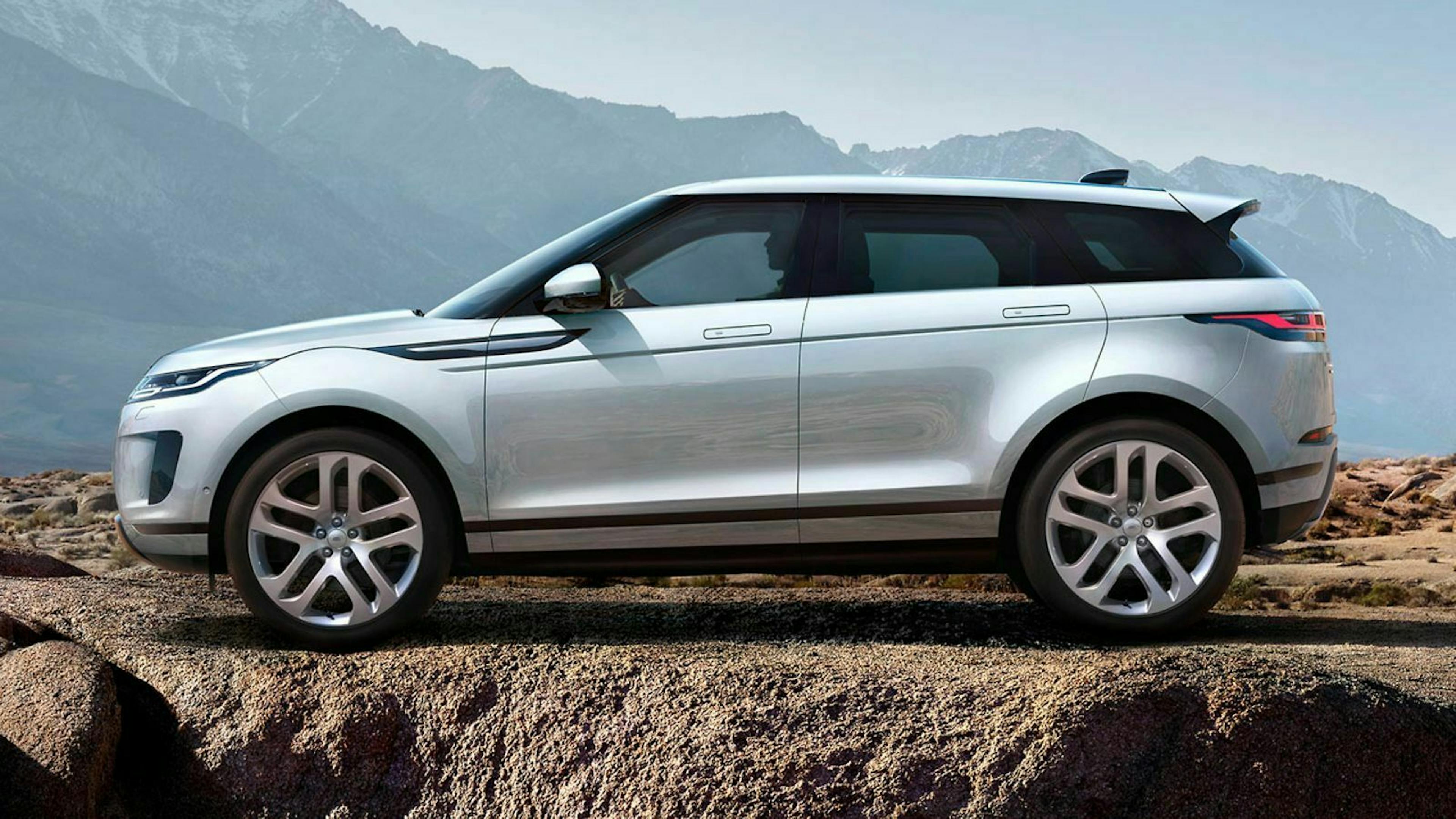 Range Rover Evoque Seitenansicht: Das kleine SUV misst 4,37 Meter in der Länge