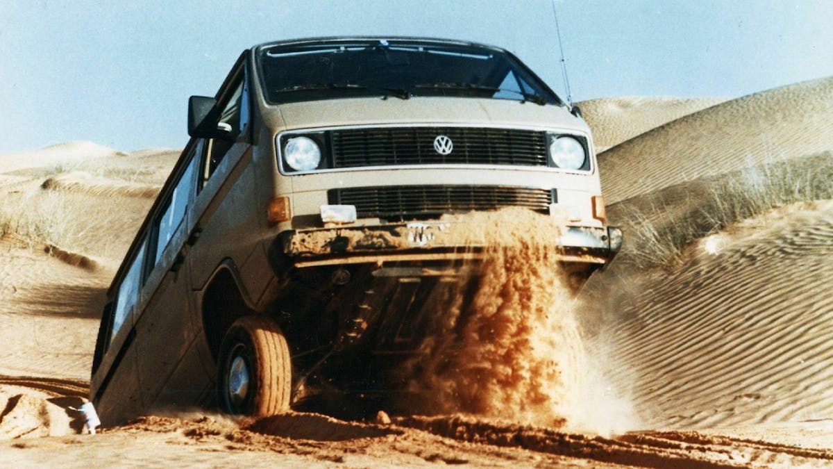 VW T3 Syncro Frontansicht im Gelände