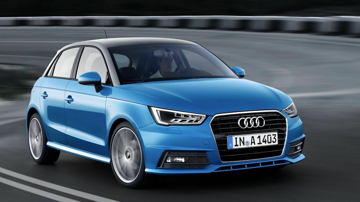 Zu sehen ist der Audi A1 Sportback, fahrend
