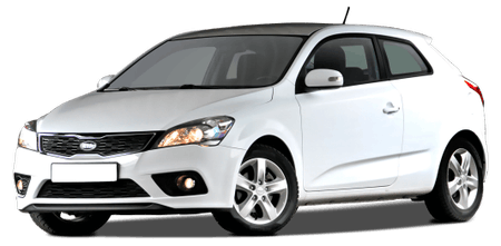 Weiße Limousine mit modernen Scheinwerfern und sportlichem Design, von vorne links fotografiert.