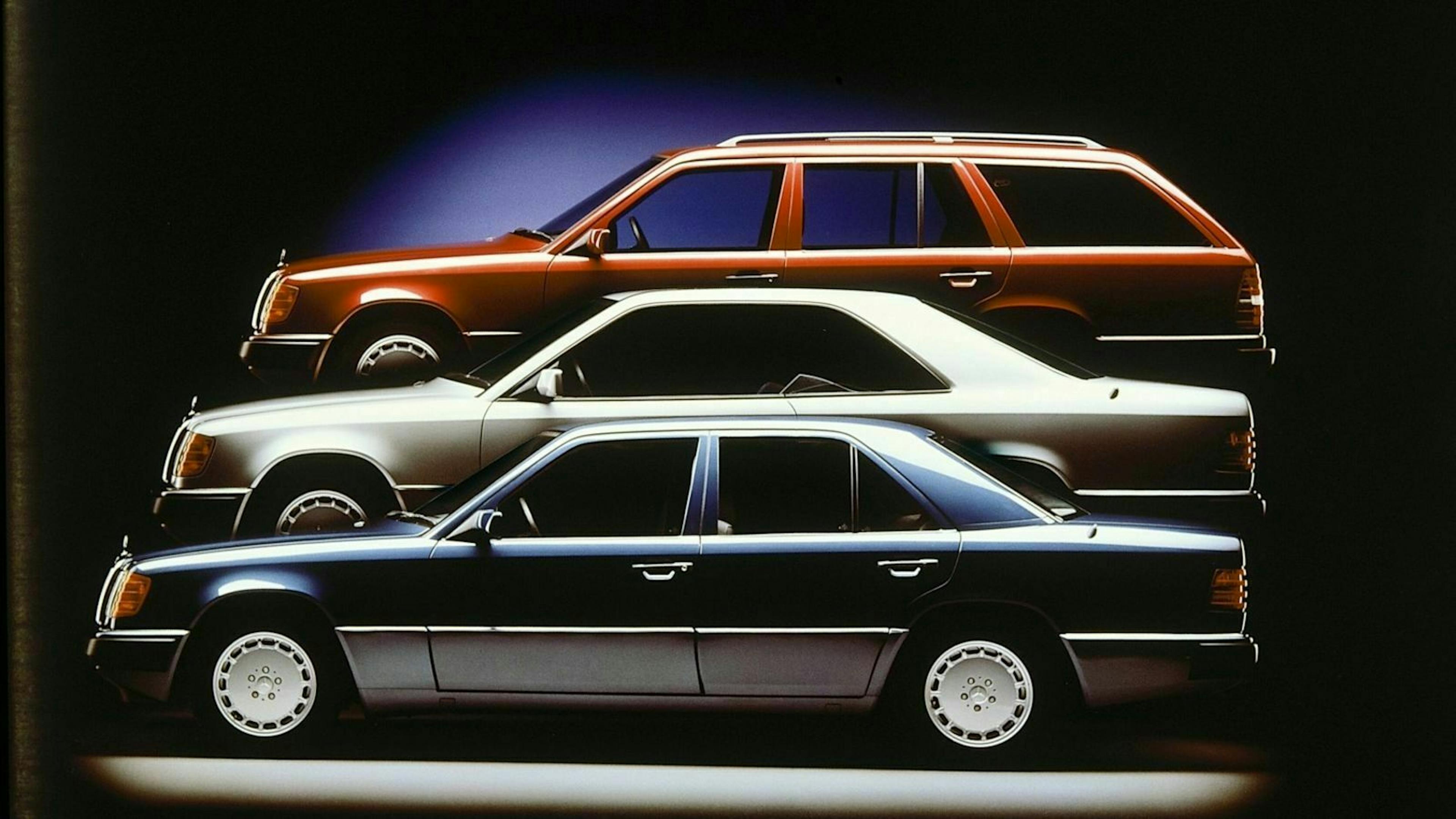 Mercedes-Benz W124 verschiedene Modelle aufgefächert