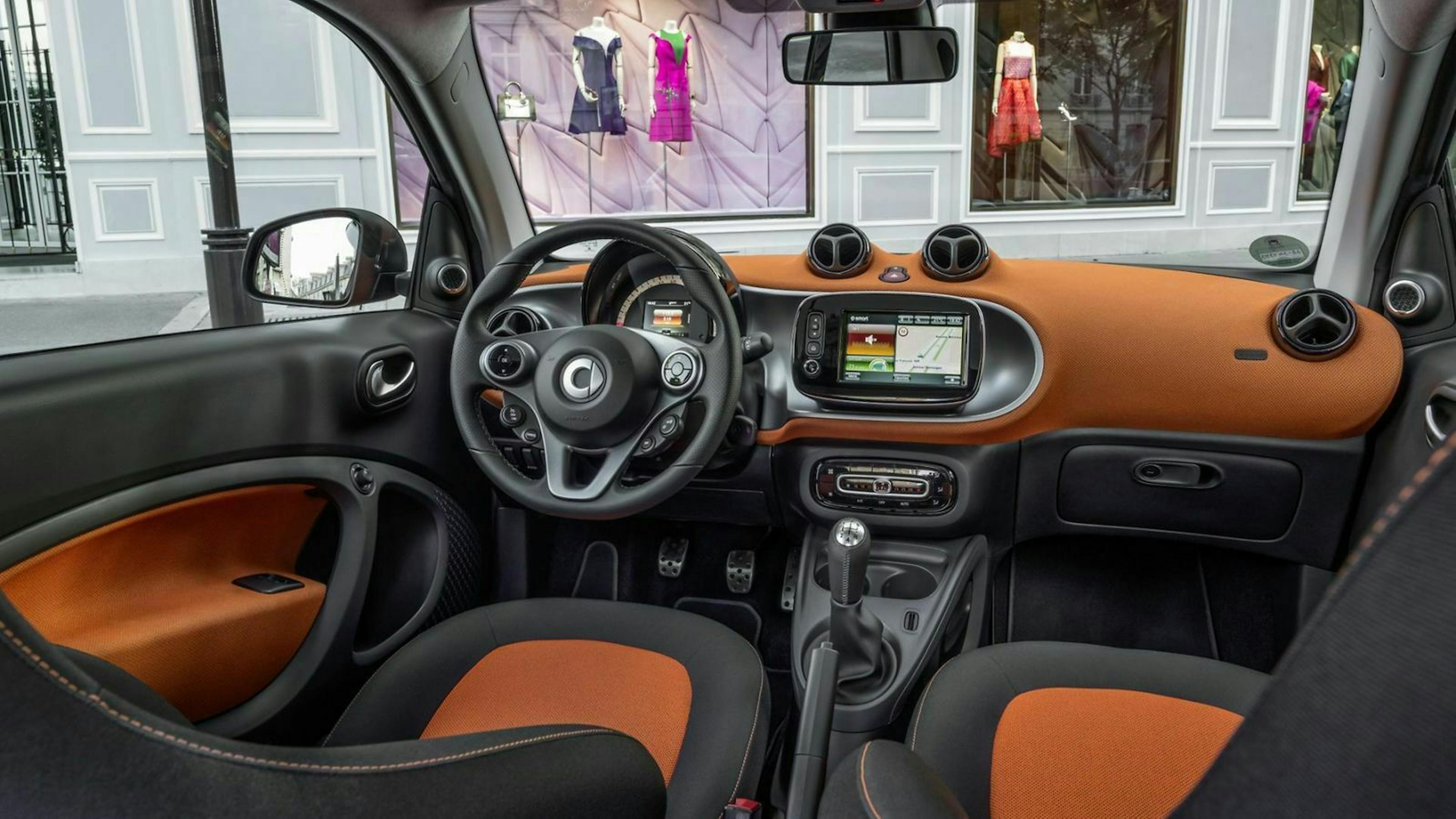 Cockpit-Ansicht des Smart Fortwo