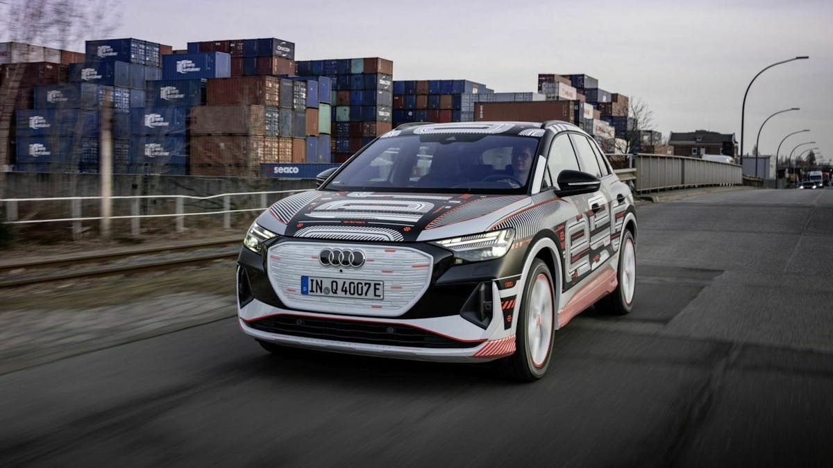 Zu sehen ist der neue Audi Q4 E-Tron von vorne