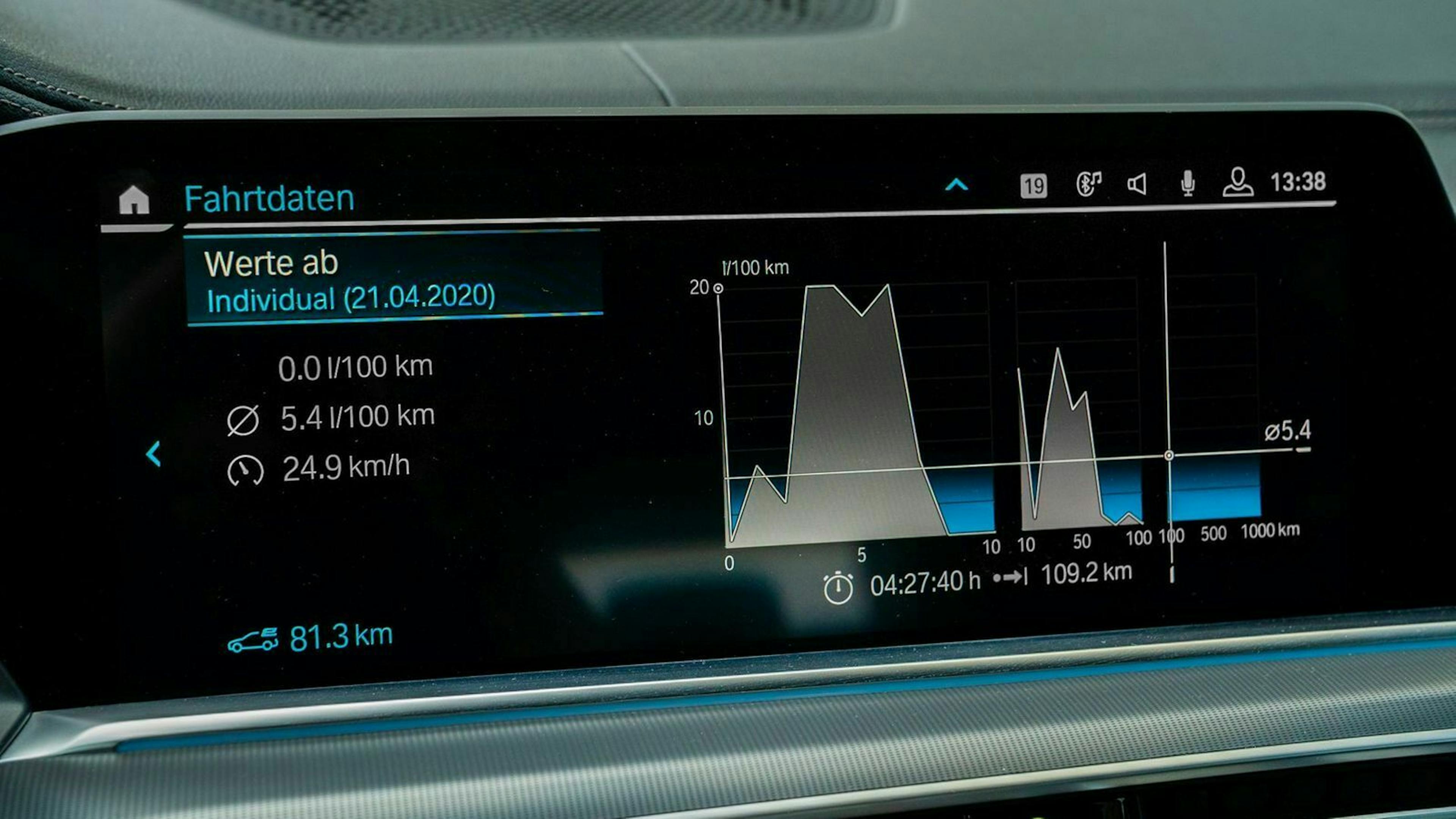 Zu sehen ist das Infotainment-Display des BMW X5